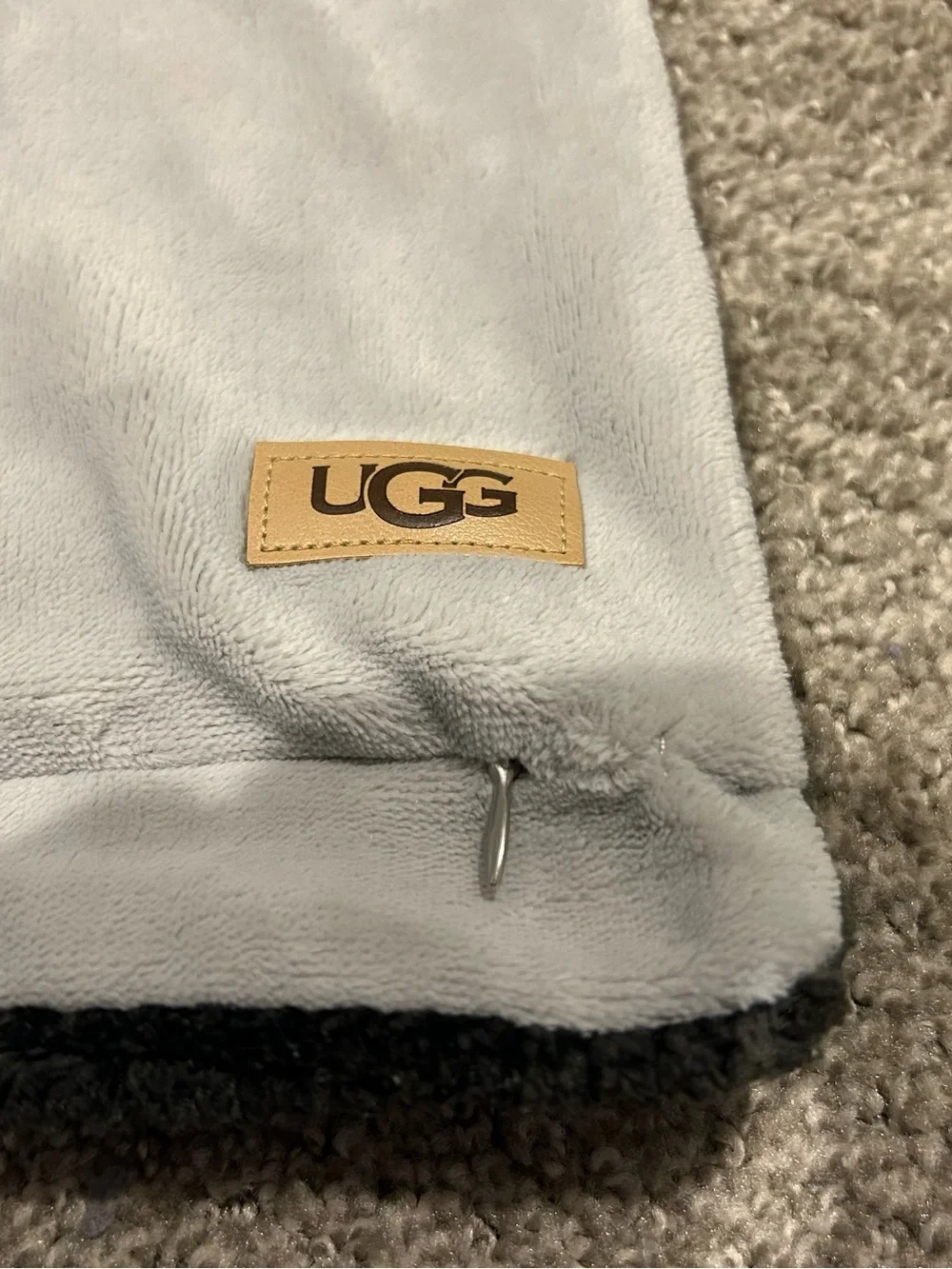 UGG Light Gray Faux Fur Throw cover